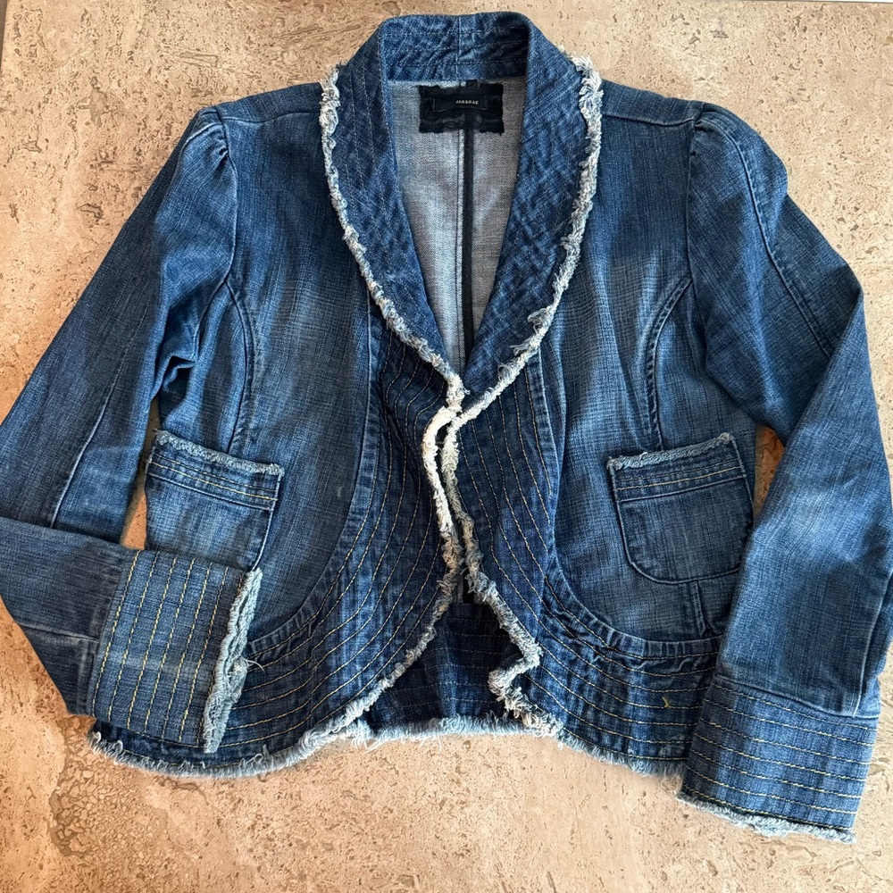 JAK & RAE Y2K Frayed Denim Jacket